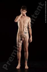 Nude Man White Slim Short Black Standard Photoshoot Realistic